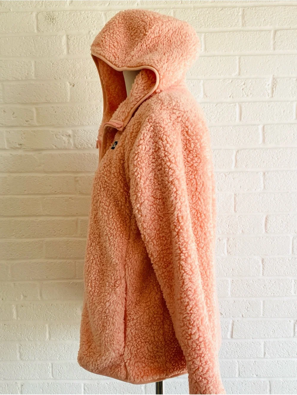 Eddie Bauer Youth Kid's High Pile Plush Sherpa Cozy Hooded  Jacket Pink Large